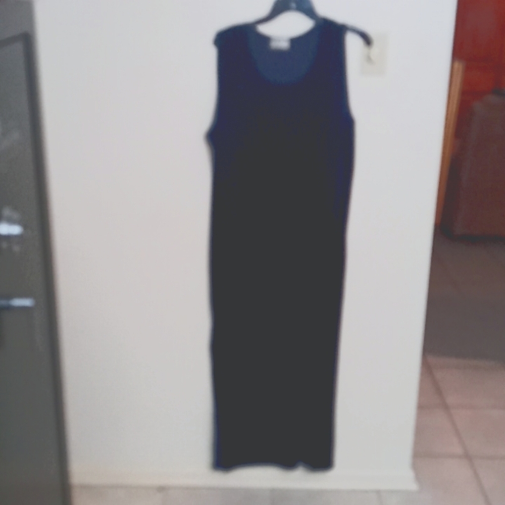 Plus size ling dark blue velour dress